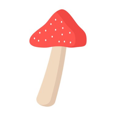 Clipart 'ta kullanılmak üzere beyaz üzerinde mantar sineği agariği