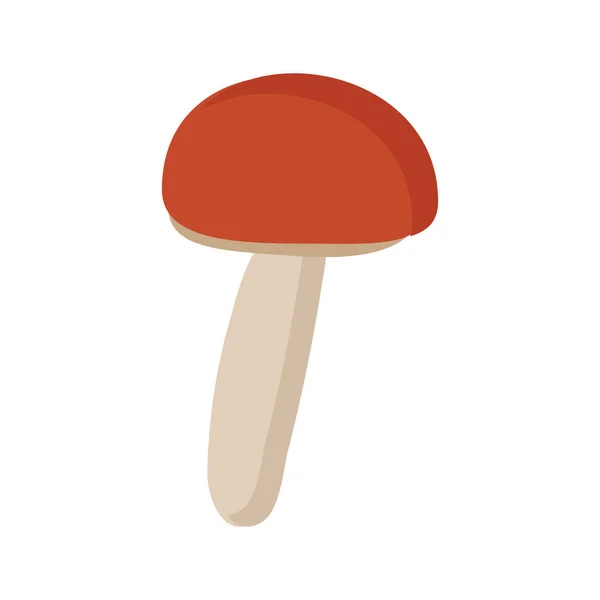 Mushroom with a red hat on a white background for use in clipart — Stock Vector