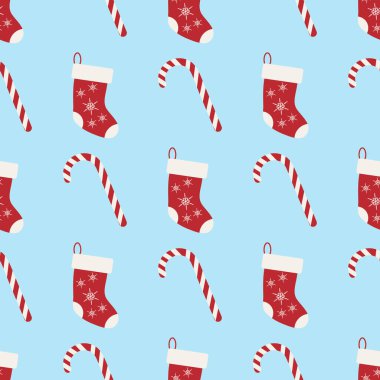 Ambalaj ve tekstil ürünlerinde kullanılacak şeker ve Noel çorabı deseni