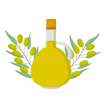 Klipste veya web tasarımında kullanmak için zeytin filizi ile zeytin yağı