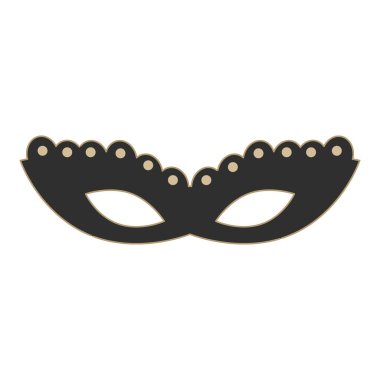 Clipart 'ta kullanmak için beyaz arkaplanda karnaval siyah maskesi