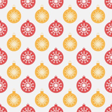 Paketleme için kar taneleri olan bir Noel ağacı oyuncağı deseni