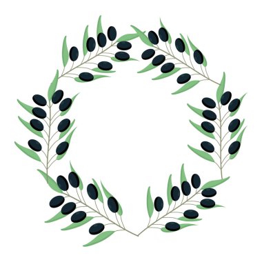 Ürün paketleme tasarımı için siyah zeytin çerçevesi