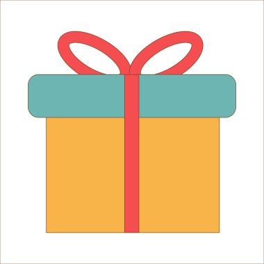 Beyaz arkaplanda renkli hediye simgesi