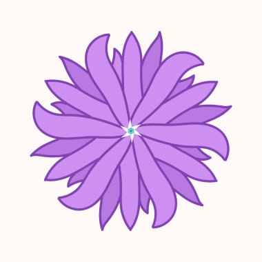 Bej arkaplanda soyut biçiminde mor çiçek