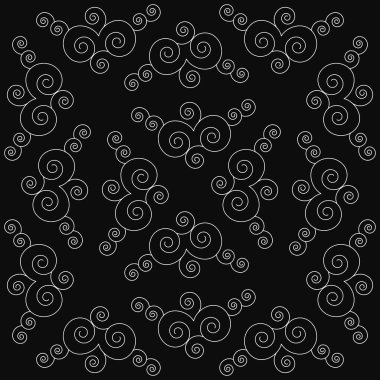 Siyah arkaplanda beyaz renkte dalgalı çizgiler.