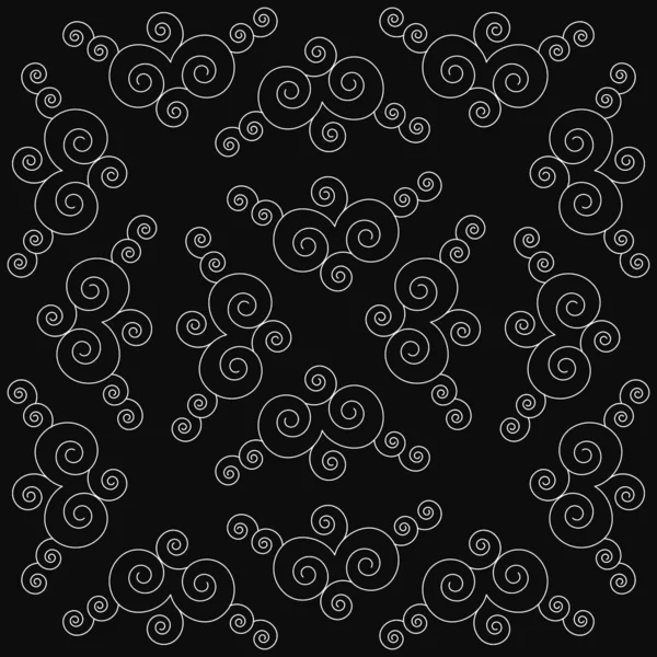 Siyah arkaplanda beyaz renkte dalgalı çizgiler.