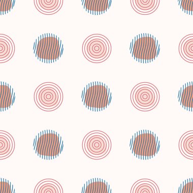 Tekstil için kullanılan pastel renkli dairelerin bir deseni