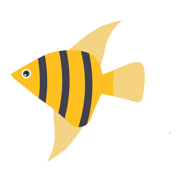 Ángel de pescado amarillo sobre un fondo blanco para el diseño web — Archivo Imágenes Vectoriales