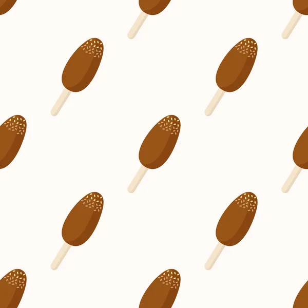 Padrão de sorvete de chocolate Popsicle para design têxtil — Vetor de Stock