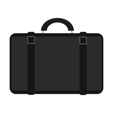 Web tasarımında kullanmak için beyaz zemin üzerinde siyah bavul