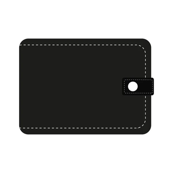 Black wallet on a white background for use in clipart — Stock Vector