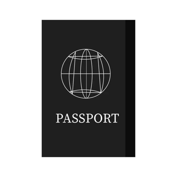 Fekete útlevél fehér háttérrel a weboldal tervezéséhez — Stock Vector