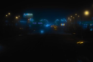 Gece yol arabalar ve ışıklar