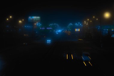 Gece yol arabalar ve ışıklar