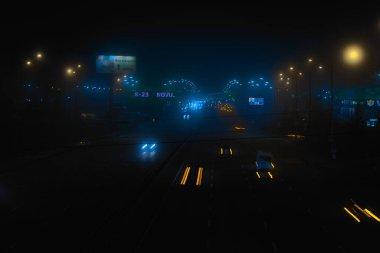 Gece yol arabalar ve ışıklar
