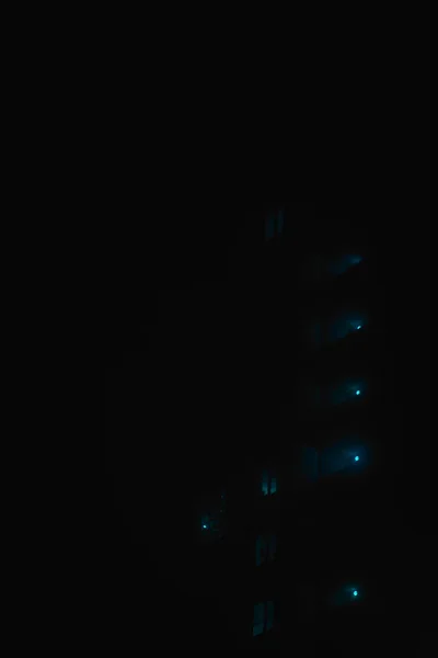Światło Okna Domu Nocnego Mgle — Zdjęcie stockowe