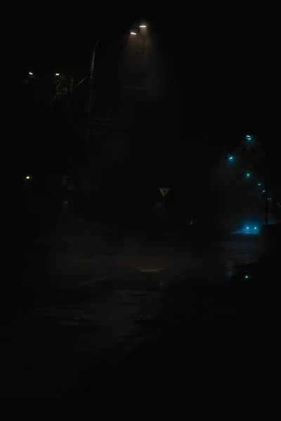 Foggy Road Nuit — Photo