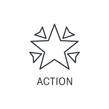 Işıklı yıldız. Başla. Benzersiz bir fırsat. Beyaz arkaplanda izole edilmiş vektör doğrusal simgesi.