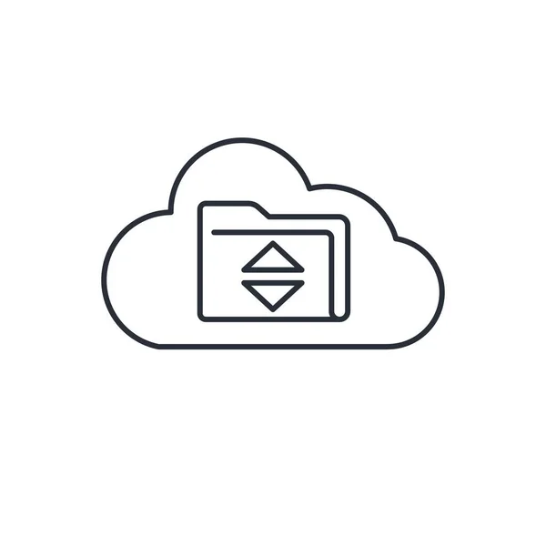 Hébergement Fichiers Centre Automatique Cloud Sauvegarde Base Données Icône Vectorielle — Image vectorielle