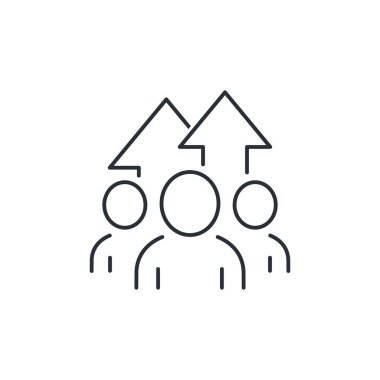  Toplumda liderlik girişimi. Beyaz arkaplanda izole edilmiş vektör doğrusal simgesi.