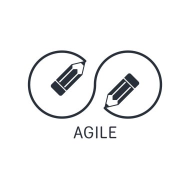 Çevik geliştirilmiş araçlar. Beyaz arkaplanda izole edilmiş vektör doğrusal simgesi.