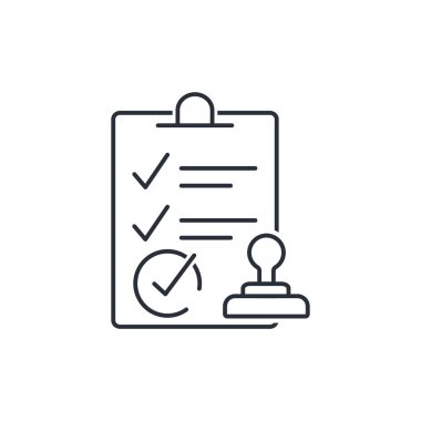 Kabul et, anlaşmanın paragrafını onayla. Beyaz arkaplanda izole edilmiş vektör doğrusal simgesi.