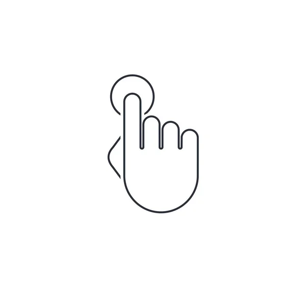 Пальцы Интерактивная Кнопка Управления Подключение Датчика Векторная Линейная Иконка Белом — стоковый вектор
