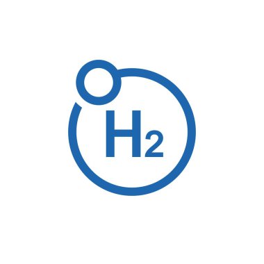 Hidrojen ikonu. Vektör illüstrasyonu beyaz arkaplanda izole edildi.