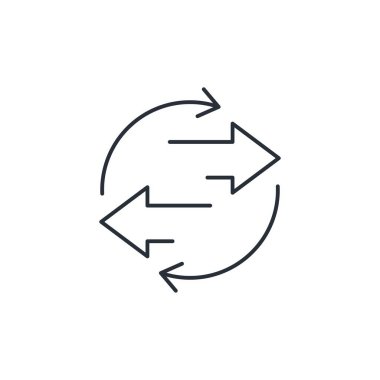 Mobil trafik transferi. Beyaz arkaplanda izole edilmiş vektör doğrusal simgesi.