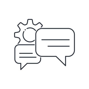 Teknik görüşmeler. Beyaz arkaplanda izole edilmiş vektör doğrusal simgesi.