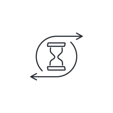 Transaction process time. Vector linear icon isolated on white background