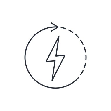 Enerji açlığı. Güçlerin yenilenmesi. Beyaz arkaplanda izole edilmiş vektör doğrusal simgesi.