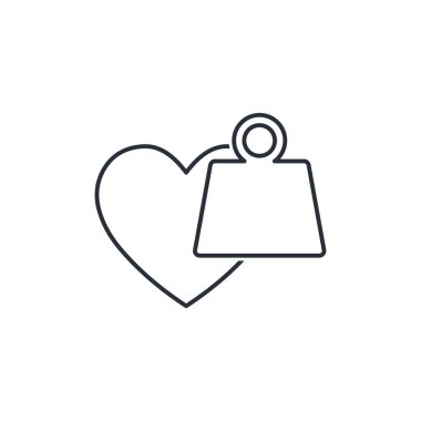 Yüreğim ağırlaştı. Beyaz arkaplanda izole edilmiş vektör doğrusal simgesi