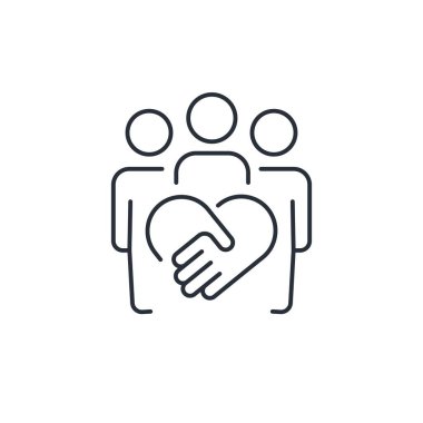 Ortaklık birliği. İş ilişkisi. Beyaz arkaplanda izole edilmiş vektör doğrusal simgesi