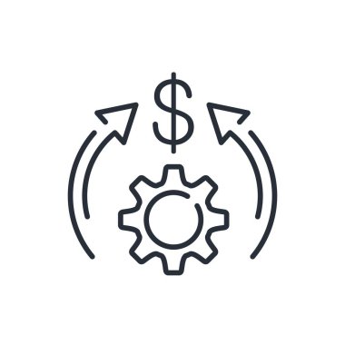 Yeni nesil finansal akışlar. Beyaz arkaplanda izole edilmiş vektör doğrusal simgesi