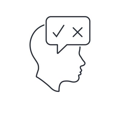 Zor bir seçim. Şey, hayır. Beyaz arkaplanda izole edilmiş vektör doğrusal simgesi