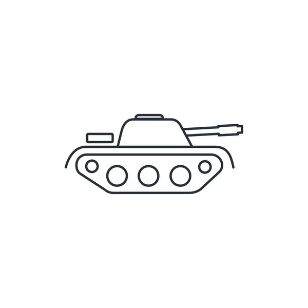 Броньована Військова Машина Танк Векторна Лінійна Піктограма Ізольована Білому Тлі — стоковий вектор