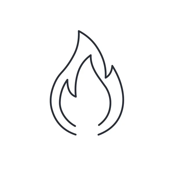 Flammeblad Ild Vektorlineært Ikon Isoleret Hvid Baggrund – Stock-vektor