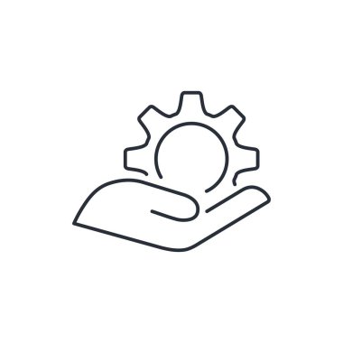 Teknik olanakları sağlıyorum. Beyaz arkaplanda izole edilmiş vektör doğrusal simgesi