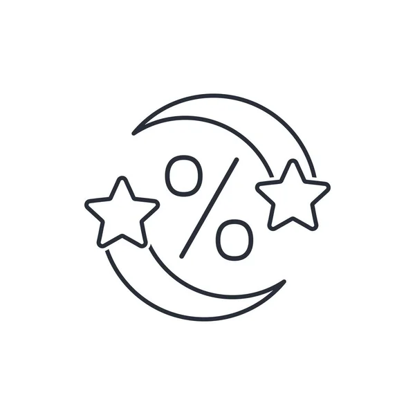 Percent Sign Stars Rotation Interest Flow Income Vector Linear Icon — стоковый вектор