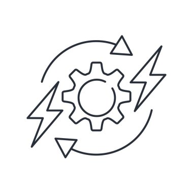 Enerji tazminatı. Beyaz arkaplanda izole edilmiş vektör doğrusal simgesi.