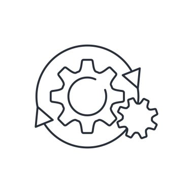 Asistan teknoloji. Yedek eleman. Beyaz arkaplanda izole edilmiş vektör doğrusal simgesi.