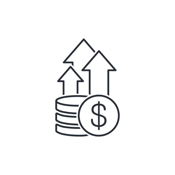 Stapel Munten Pijlen Omhoog Een Perspectief Het Ontwikkelen Van Financiële — Stockvector