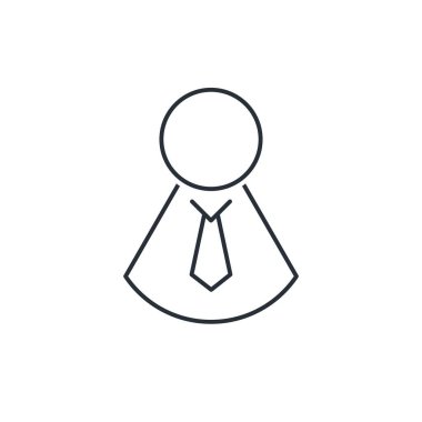 İş adamı figürü. Beyaz arkaplanda izole edilmiş vektör doğrusal simgesi