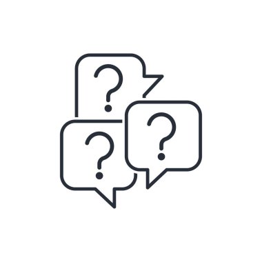 Yeni bir ürünün kalitesini ve kapasitesini tartışma sorunları. Beyaz arkaplanda izole edilmiş vektör doğrusal simgesi