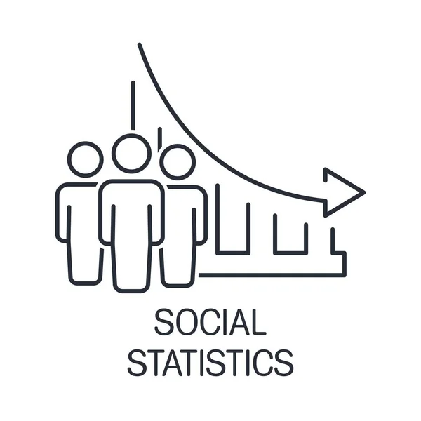 Estadísticas Sociales Icono Lineal Vectorial Aislado Sobre Fondo Blanco — Archivo Imágenes Vectoriales