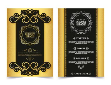 Zarif süslemeli restoran menüsü