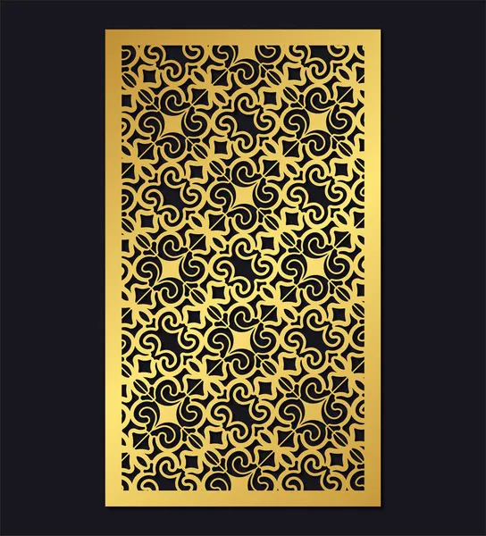 Goud Stijl Papier Gesneden Met Ornament Patroon — Stockvector