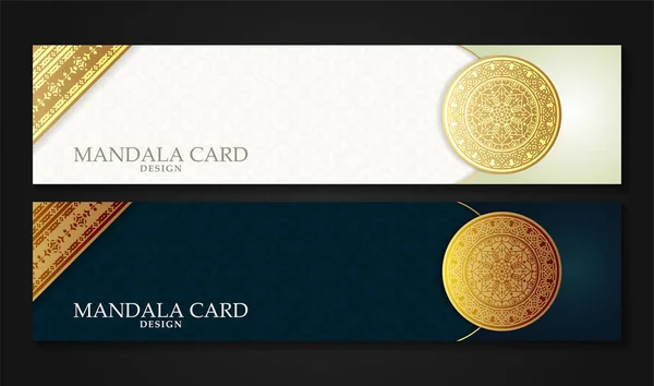 Luksusowa Mandala Dekoracyjna Karta Kolorze Złotym — Wektor stockowy